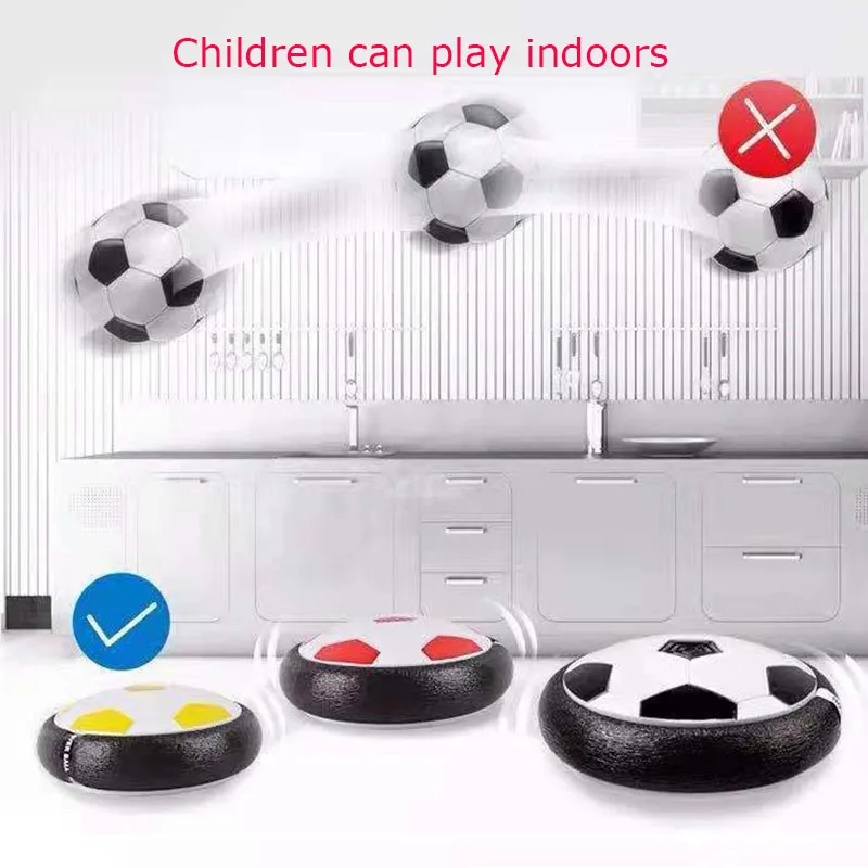 Eanan The Amazing LED Hover Ball Kids Boys Indoor Safe Fun Soft Gliding  Floating Foam Soccer Football 7 (White)