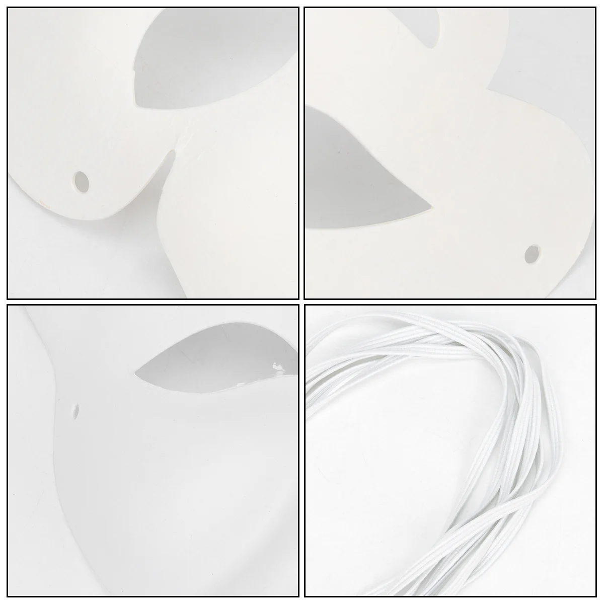 7 Pcs DIY White Pulp Mask Kids Plain Halloween Cartoon Party Paper Blank Bridegroom