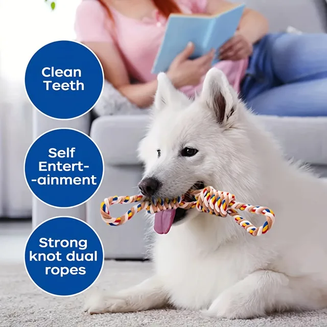 Large Rope Knot Toy for Pet Teeth Grinding Cleaning Cat Dog Boredom Relief Toys Pet Interactive Training Supplies 5