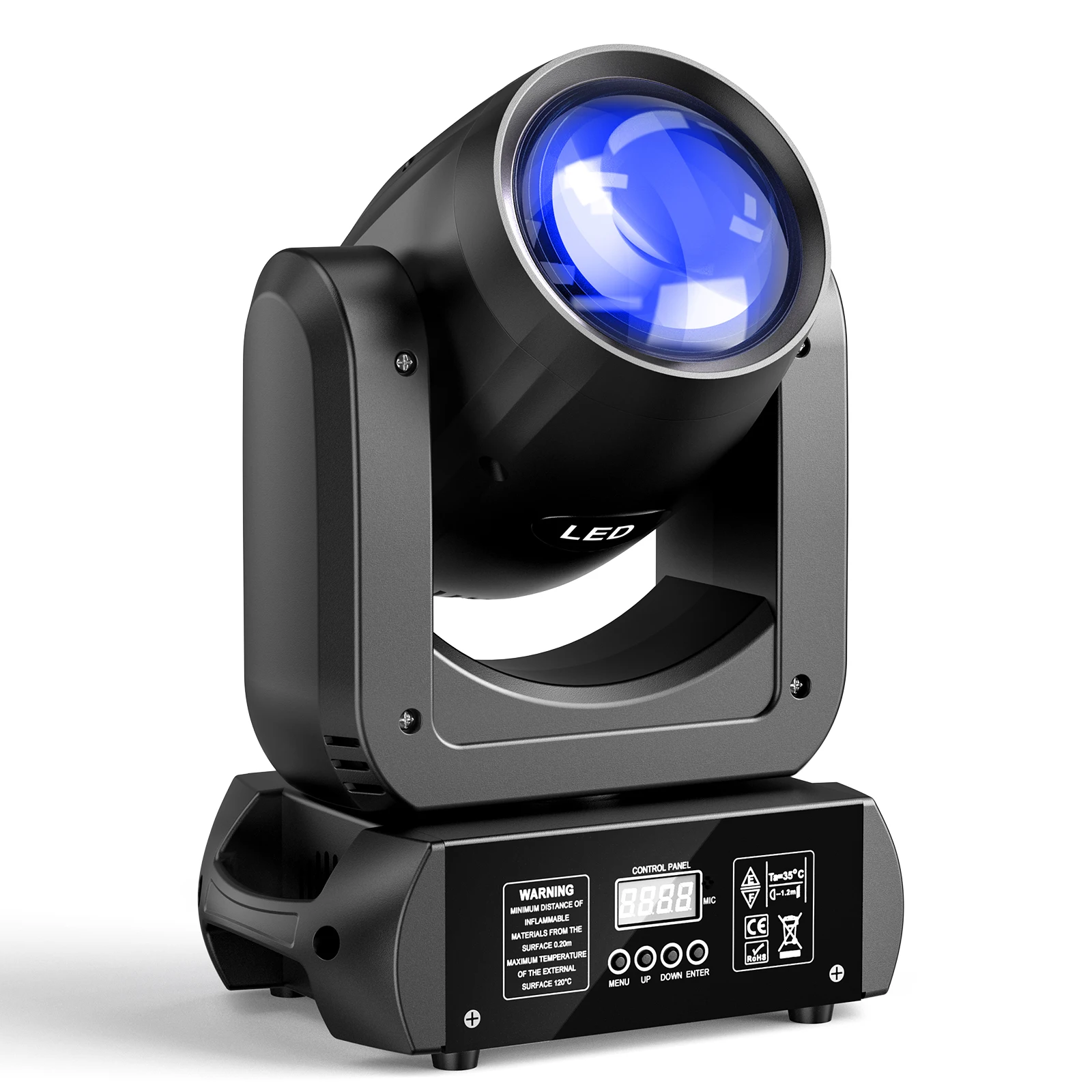 U'King Super Bright 150W Led Beam Spot Moving Head Light Eequerect 6 + 12 Prism Gobo Stage Light Dmx 512 Disco Dj Bar