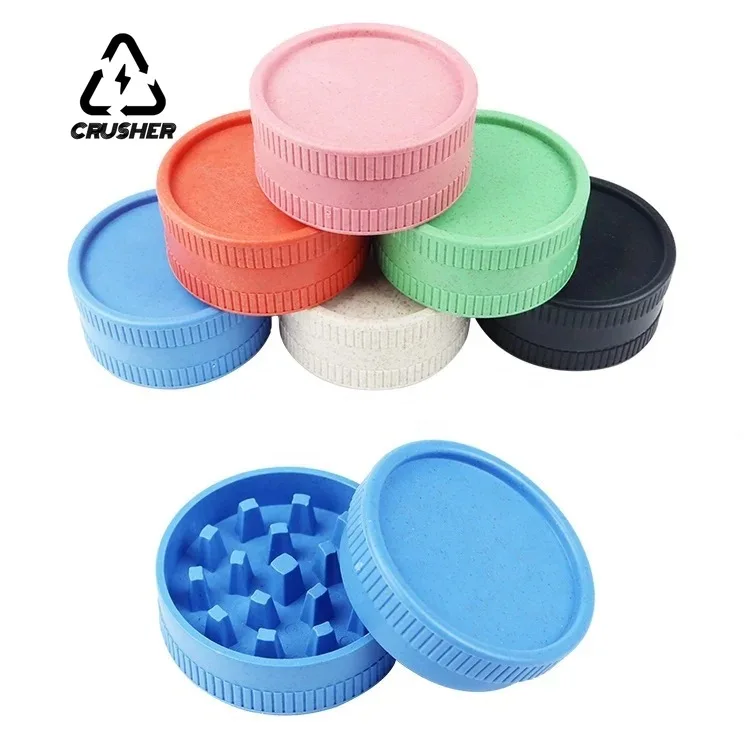 Degradable Plastic Herb Grinder Articles Smoking Grass 2 Layer Tobacco Spice Crusher Smoking Accessories Herb Grinder Tobacco Grinder Manual Spice Grinder Tobacco Smoking Accessories Smoking Accessories
