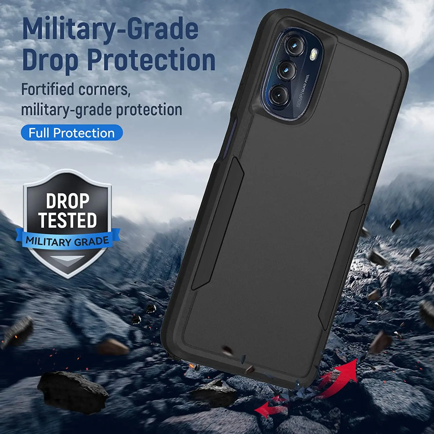 Rugged Dual-Layer Shockproof Protective Case with Screen Protector