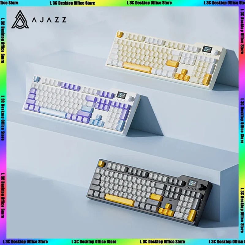 

Ajazz Ak35i V2 Mechanical Keyboard Tft Screen Multifunctional Knob Tri-mode Gaming Keyboard Hot-swap Gasket Gamer Gifts Win Mac