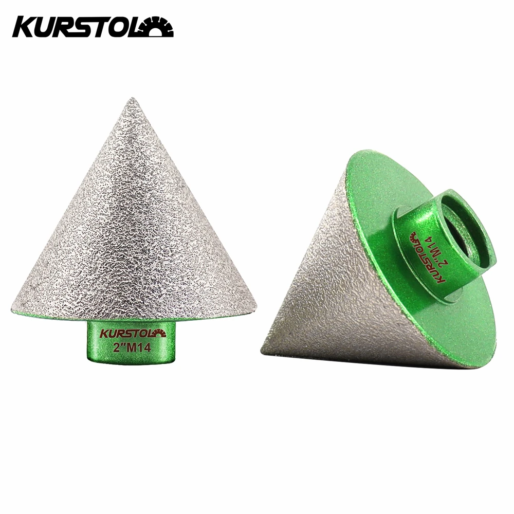 KURSTOL Diamond Beveling Chamfer Bits Tile Milling 1/2pcs Dia 50mm Marble Granite Ceramic Trimming 5/8