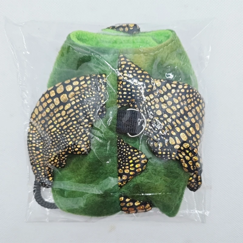 Reptiles Harness Dinosaur Costume with Leash Lizards Outdoor Walking Costume BeardedDragon Winter Clothes Easy Wear
