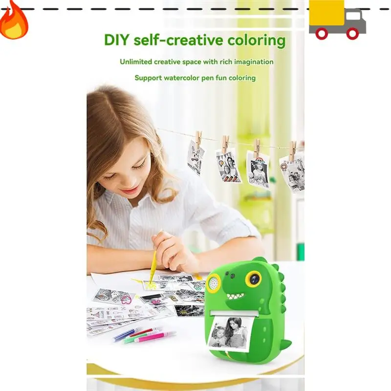 Discount-Kids Camera Instant Print Mini Printer 2.4 Inch Screen 12MP 1080P HD Video Camera Kids Instant Digital