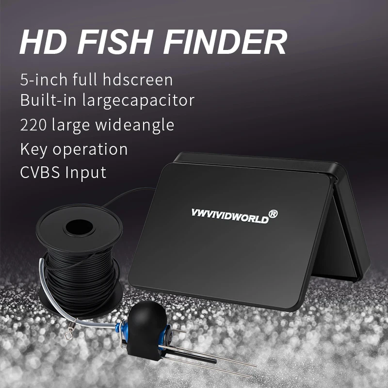 VZb Fish Finder LCD 5.0/4.3 Inch Display Underwater 220° Fishing Camera  Waterproof IPS 1080P 9 Hours Endurance Night Vision - AliExpress