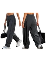 Women s Cargo Pants Loose Fit Solid Color Casual Autumn Baggy Leg Barrel Track Pants with Multiple Pockets and Drawstring - Image 4
