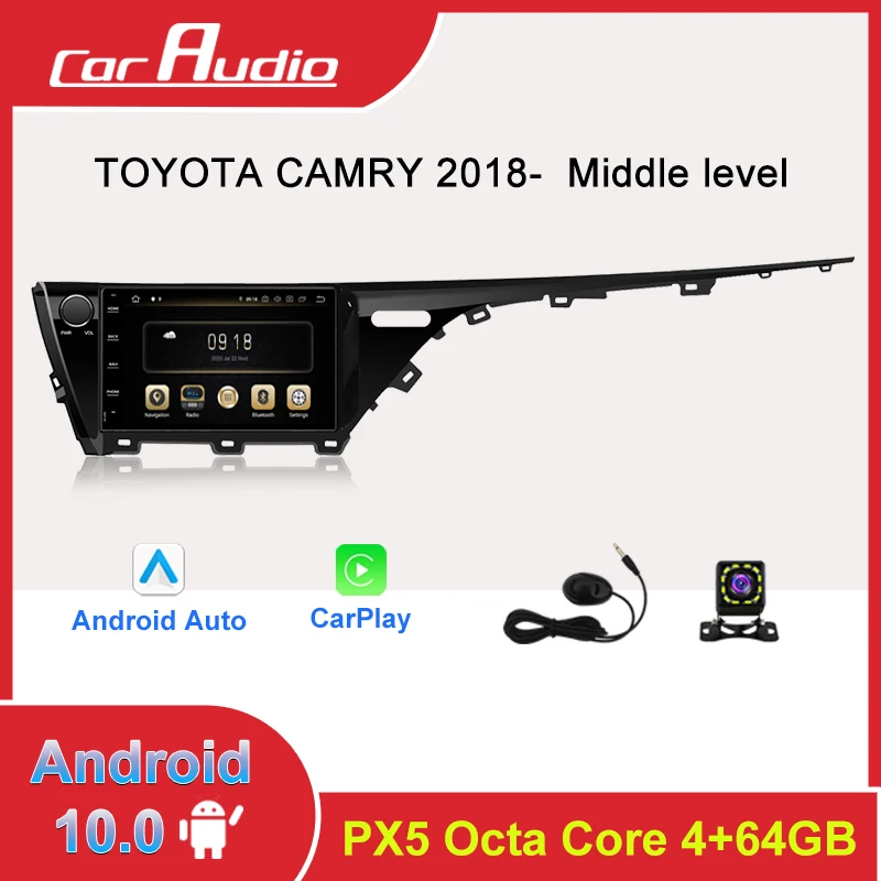 

10 inch Car Radio For Toyota Camry 8 XV 70 2017-2020 GPS Navigation stereo Multimedia Video Player No dvd Caplay Android Auto