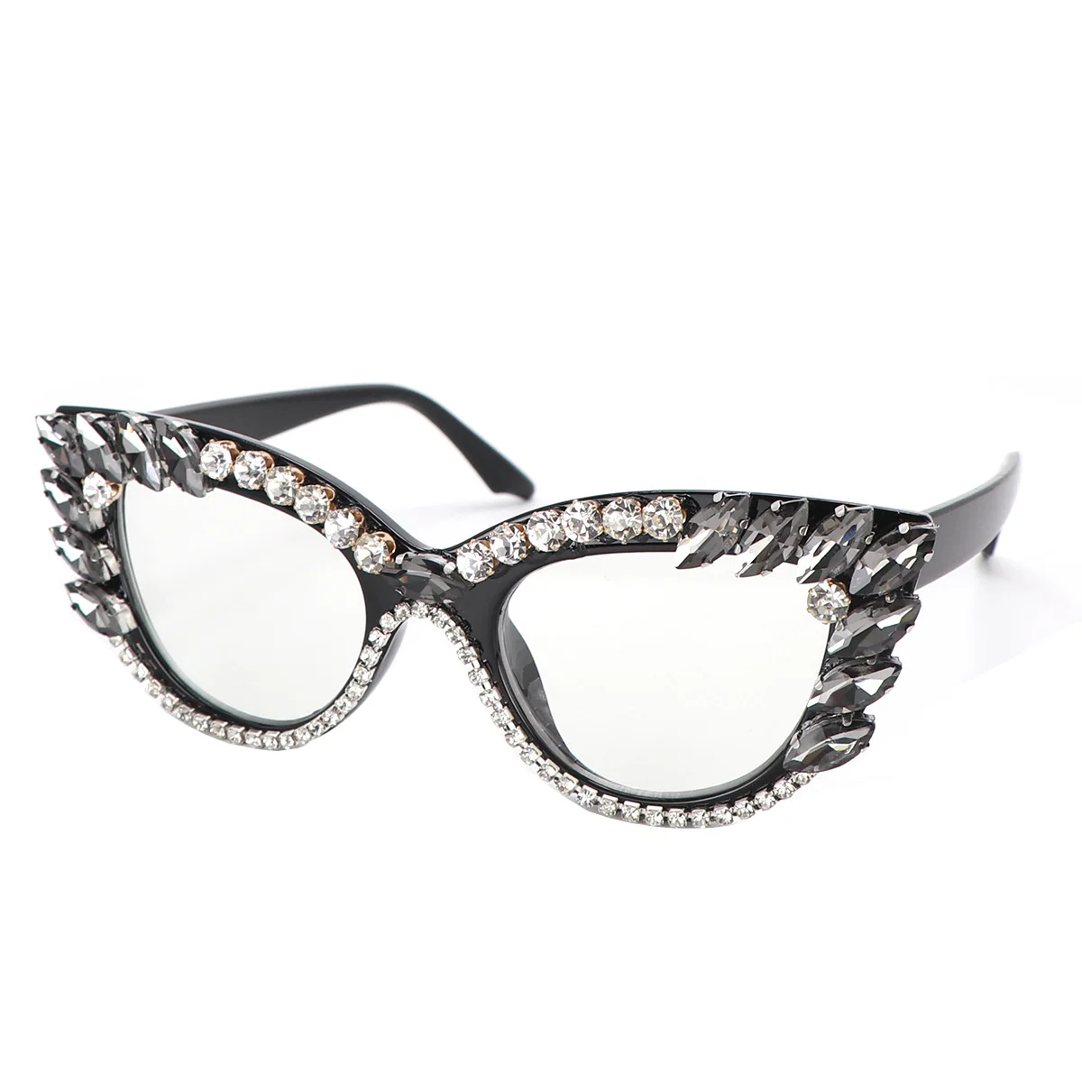 Cat Eye Reading Glasses Women Anti Blue Ray Pink White Rhinestone Trim Presbyopia Glasses Female Diopter From +100 To +400 5