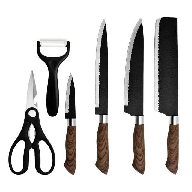 Kitchen Knives Set Stainless Steel Forged Chef Knife Cheap Scissors Shear  Peeler Tools Chef Slicer Nakiri Paring Knife Gift Case - AliExpress