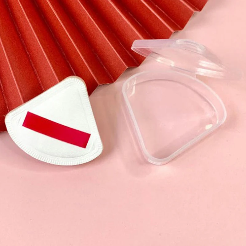 Portable Triangle Makeup Puff Storage Case – Transparent Cosmetic Bag