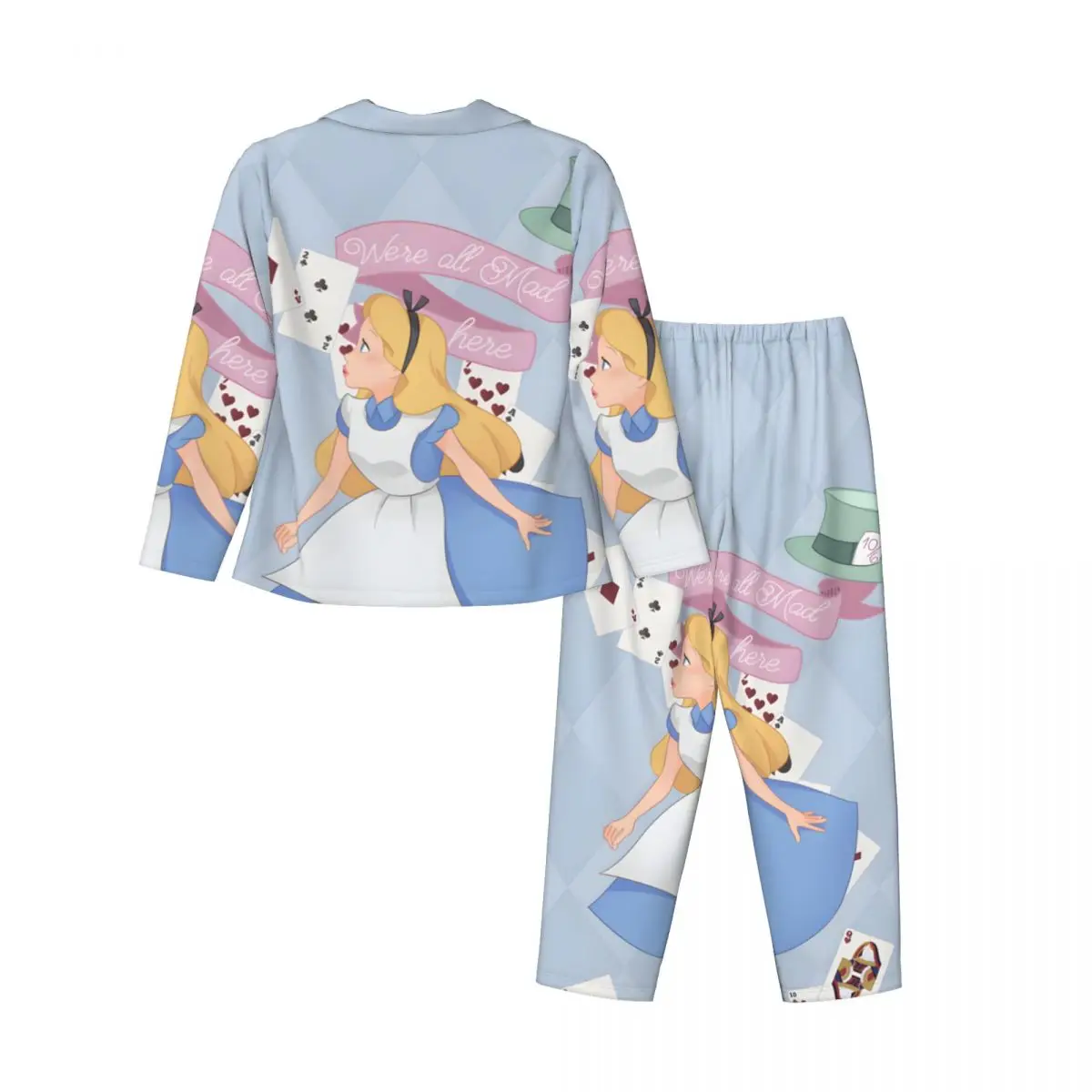 Alice-in-Wonderland Women Pajamas 2 Pieces Set Loungewear pyjama pour femme 2