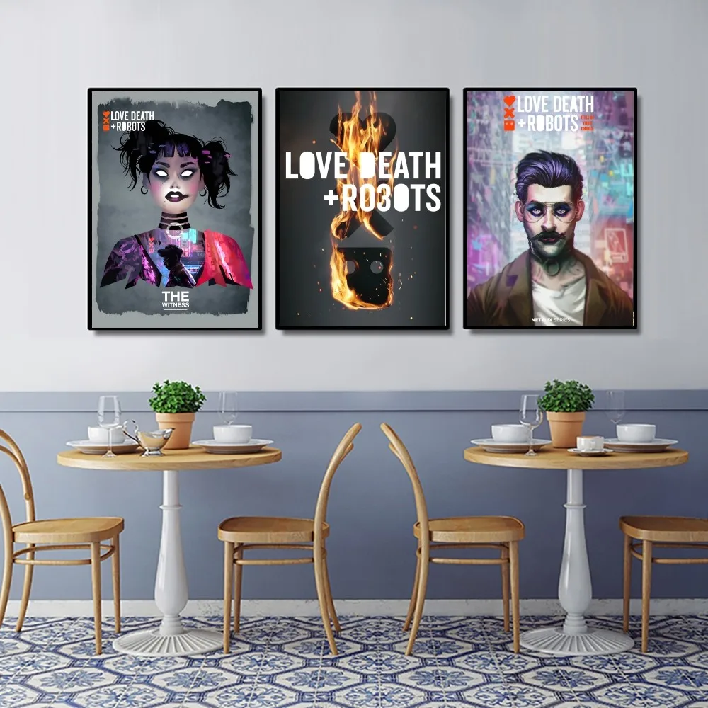 Love Death Robots Poster Kraft Club Bar Paper Vintage Poster Wall Art Painting Bedroom Study Stickers