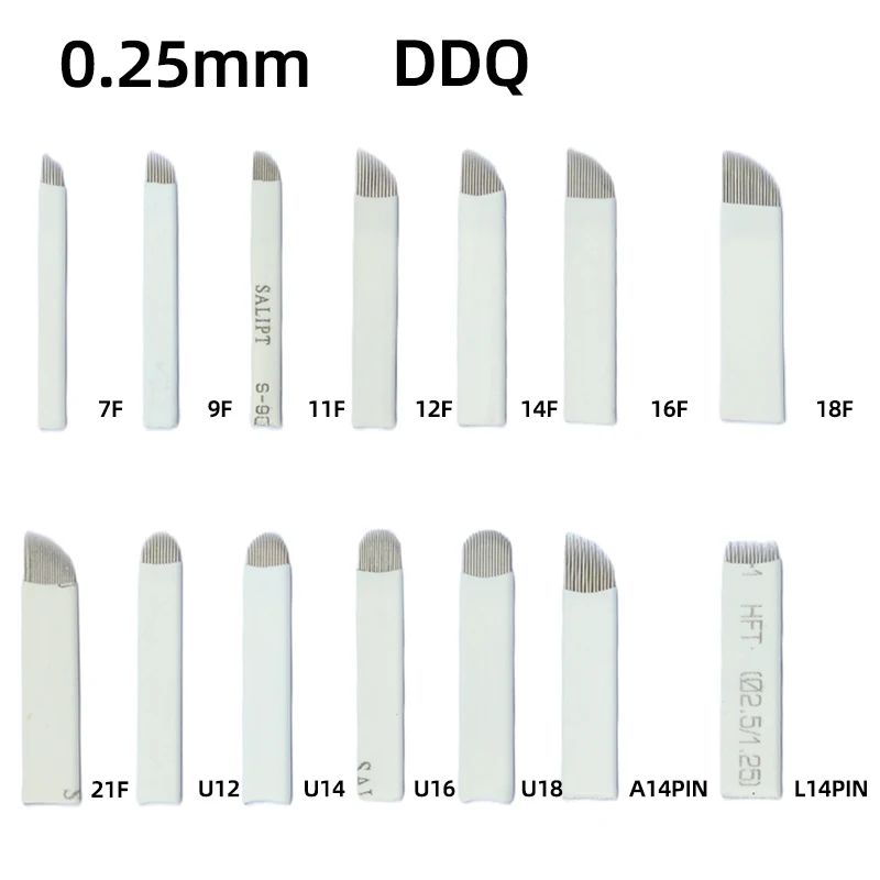 Микроблейдинг DDQ 20/50/100 шт., иглы для татуажа, иглы для перманентного макияжа 7 9 11 12 14 16, ручные лезвия для бровей 1r 100 шт профессиональные стерилизованные иглы для перманентного макияжа с наконечниками