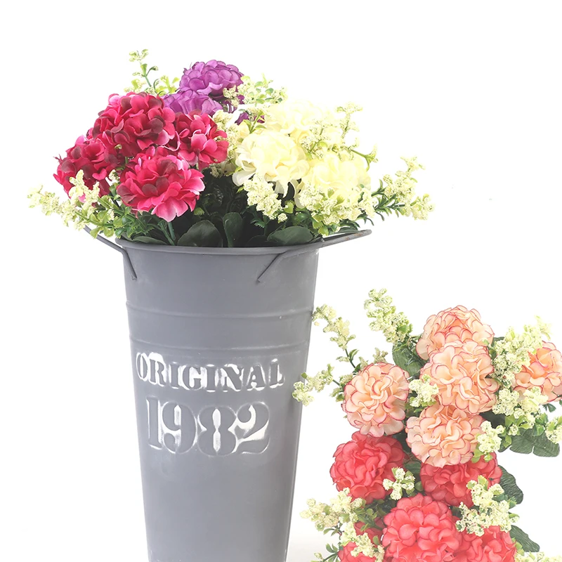 1 Blumenstrauß mit 5 Köpfen, Hortensien-Seidenblumen, künstliche Blumen, gefälschte Luxus-Hochzeitsdekoration – Detail 10