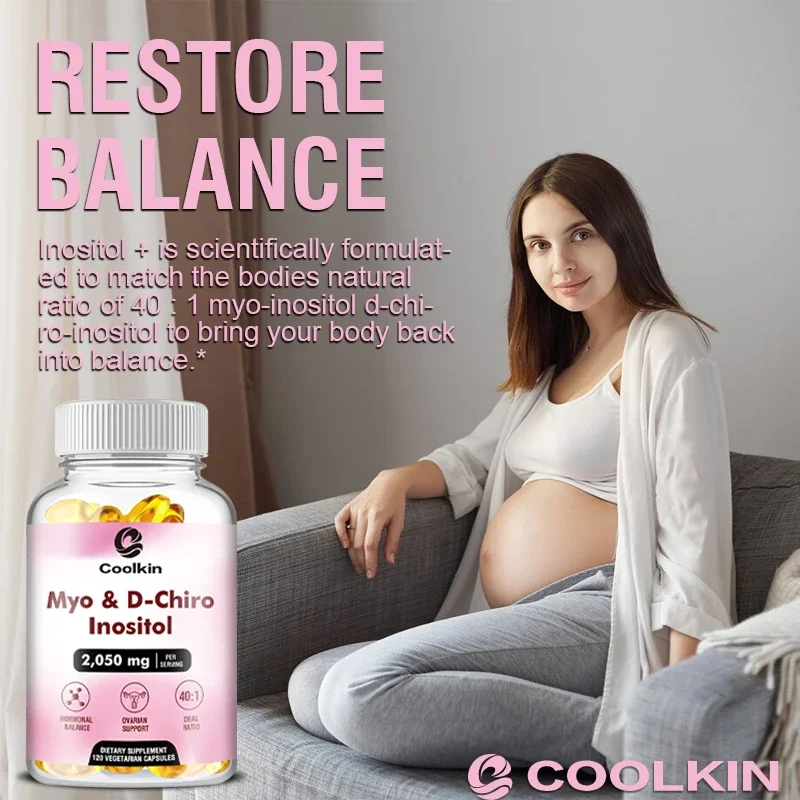 Myo & D-Chiro Inositol Capsules Supports Ovarian Function Hormone Balance Fertility Supplements Women inositol fertility supplement