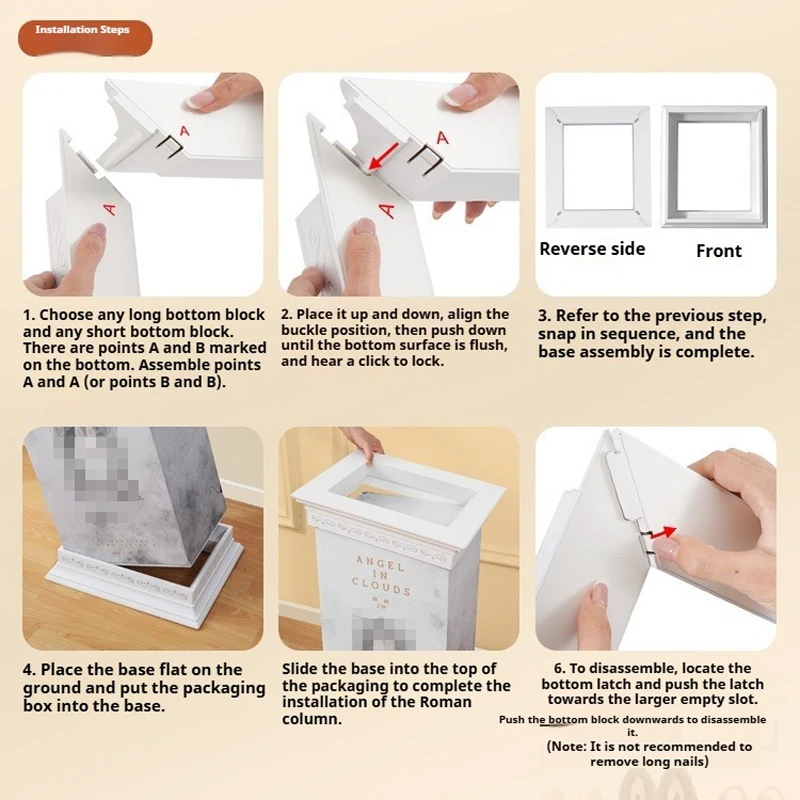 Eary Transparent Display Case & Roman Column Base for Labubu for Zimomo Acrylic Box Art Sets Suitable for Doll Dustproof Storage