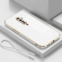 Luxury Shockproof Square Plating Back Cover for OPPO Reno2 (Gs6D White)