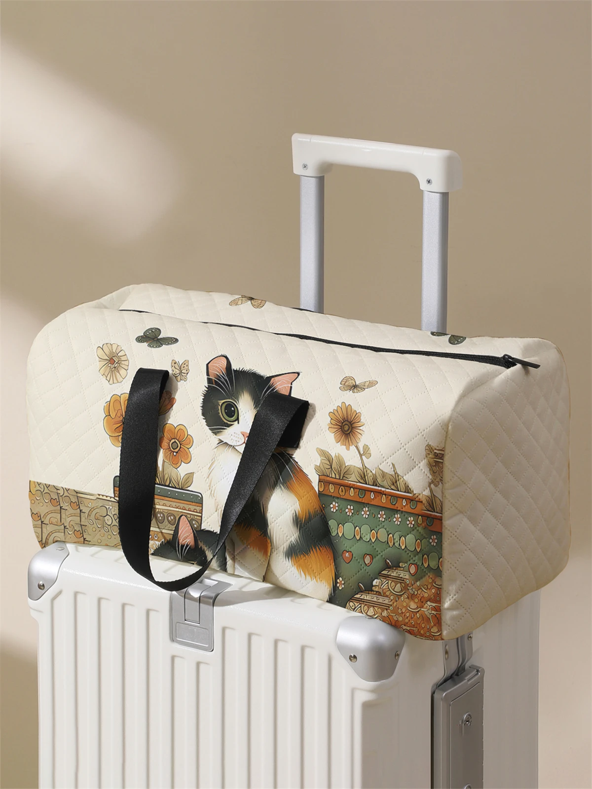 Lightweight Star Diamond Diamond Pattern Travel Dufile Bag, Large Capacity Sports and Fitness Storage Bag, Portable Luggage Bag