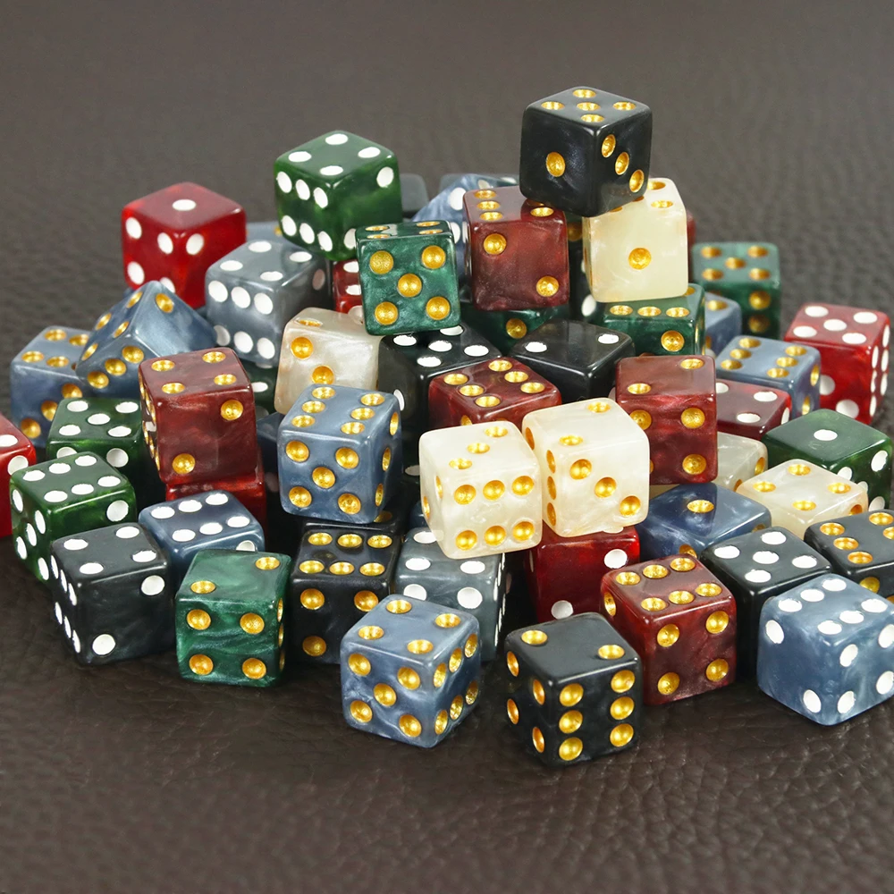 Dadi D6 da 10 pezzi con punte, dadi mini formato 12 mm per giochi di ruolo Gioco di poker Insegnamento della matematica - immagine 3