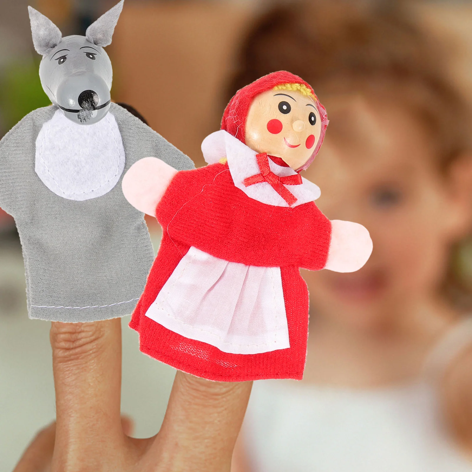 

Finger Puppets Set Plush Family Puppet Toys Soft Hands Game Educational Autistic Children