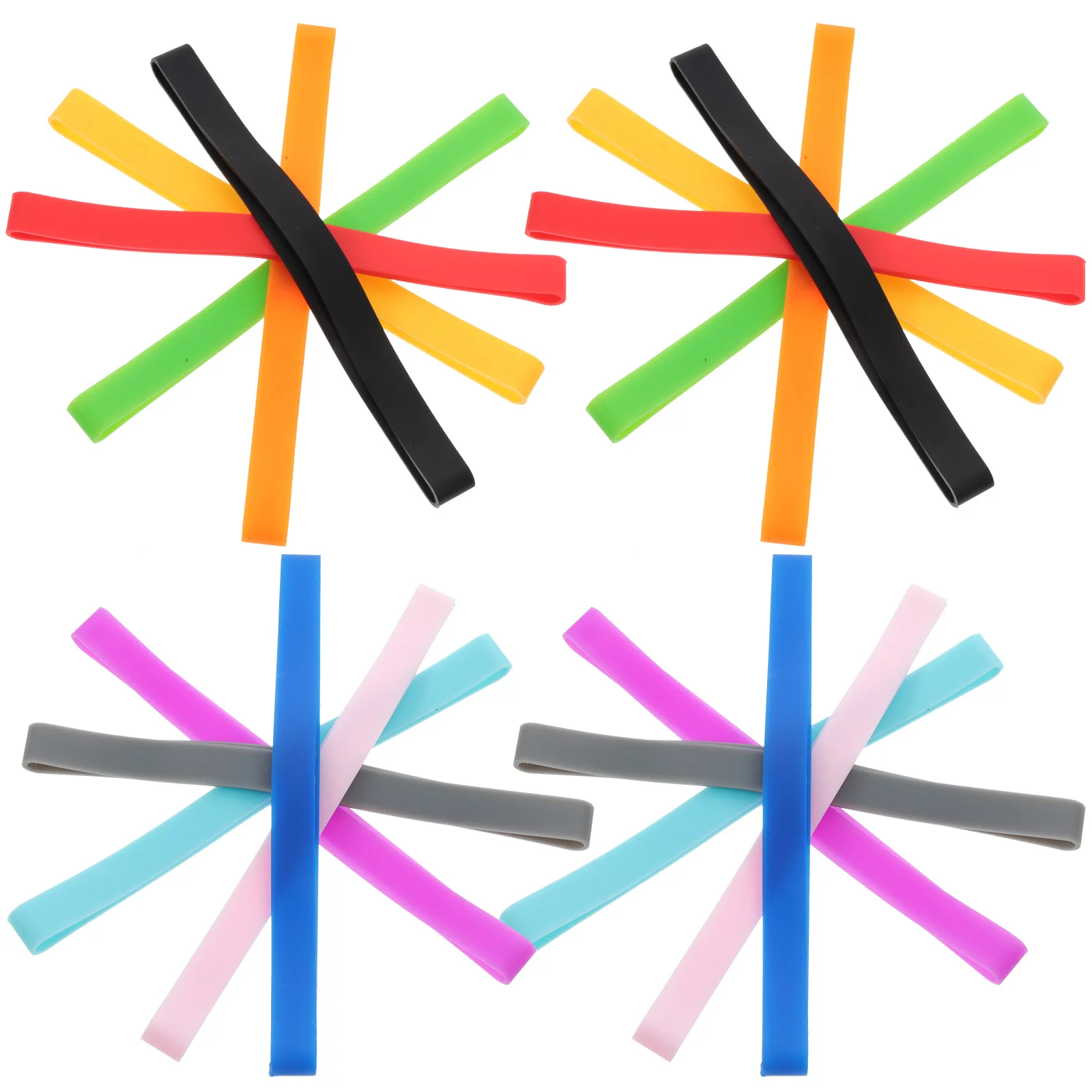 유연한 세척 가능한 컬러 스트랩, 실리콘 밴드, 사무용품, 소형 고정, 20 개