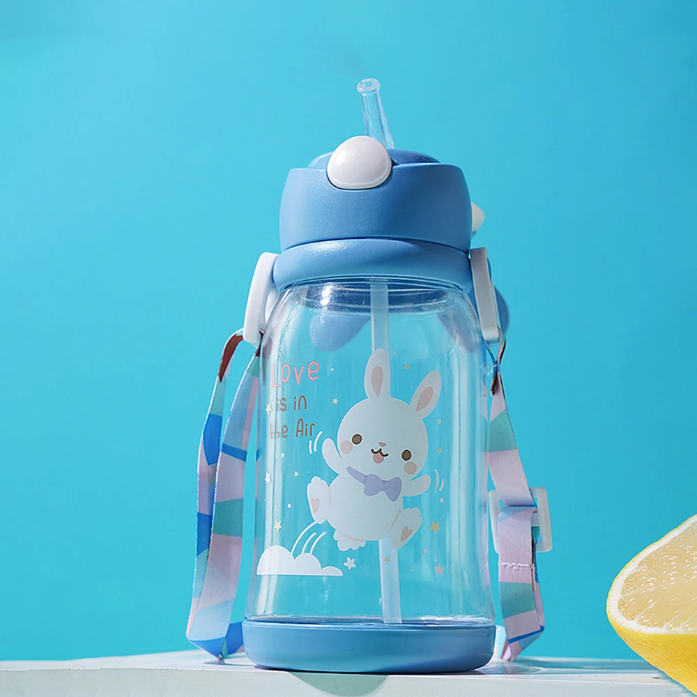 600ml Kids Water Sippy Cup Cute Cartoon Baby Cups With Straws Leakproof Water Bottles for Girls Outdoor Children's Cup BPA Free