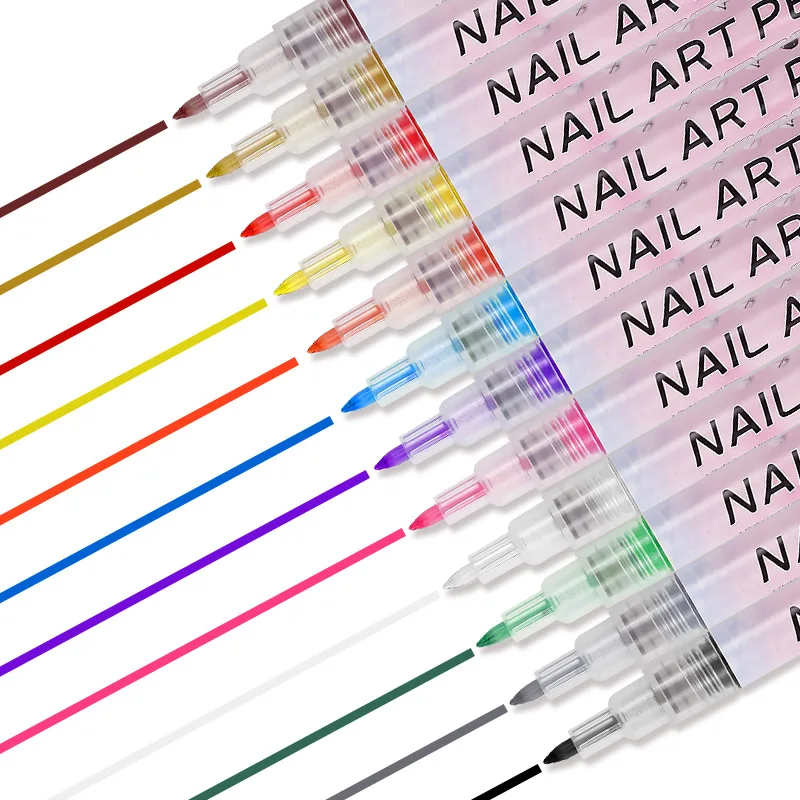 1Set Nail Art Drawing Pen Graffiti Nail Acrylic Pen Waterproof Painting Liner DIY 3D Abstract Line Nail Art Beauty Tool Manicure 2