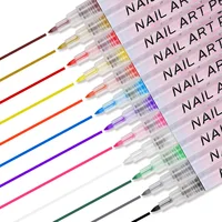 1Set Nail Art Drawing Pen Graffiti Nail Acrylic Pen Waterproof Painting Liner DIY 3D Abstract Line Nail Art Beauty Tool Manicure 2