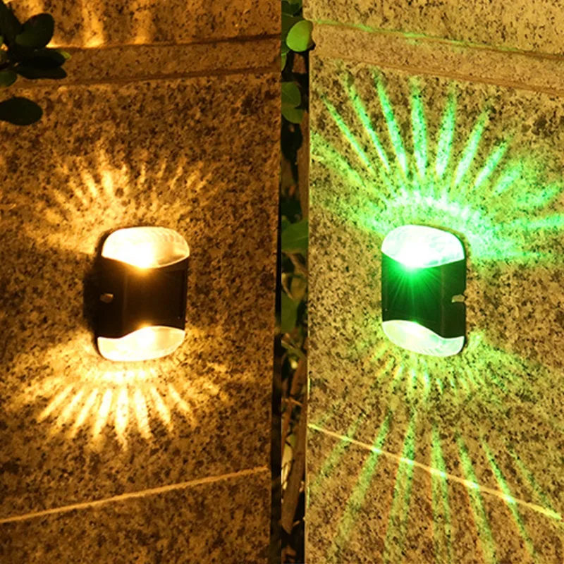 

New LED Outdoor Solar Wall Light Garden Villa Courtyard Porch Landscape Decorative Lamp Up And Down Luminous Wall Washer Lights