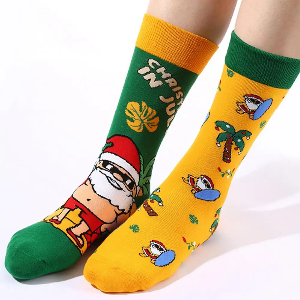 

Носки унисекс с принтом, плотные вязаные эластичные теплые антиусадочные Взрослые спортивные рождественские носки
