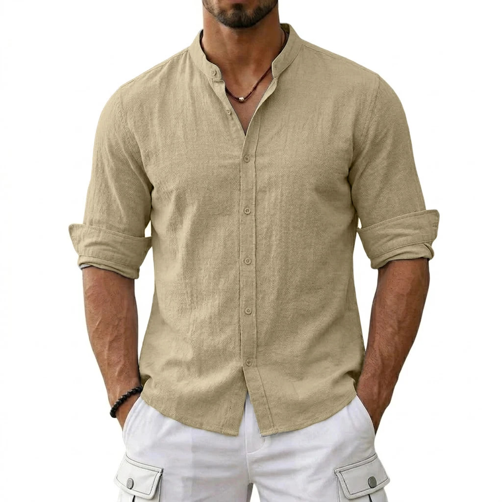 Lightweight Linen Beach Shirt Premium Casual Hawaiian Luxury Short-Sleeve 4