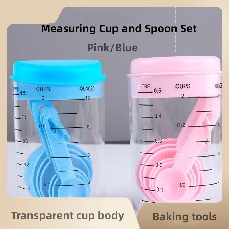 New Portable 7PCS/Set Plastic Measuring Cups with Spoons Measure Kitchen  Utensil Cooking Scoops Sugar Cake Baking Scales Spoon - AliExpress