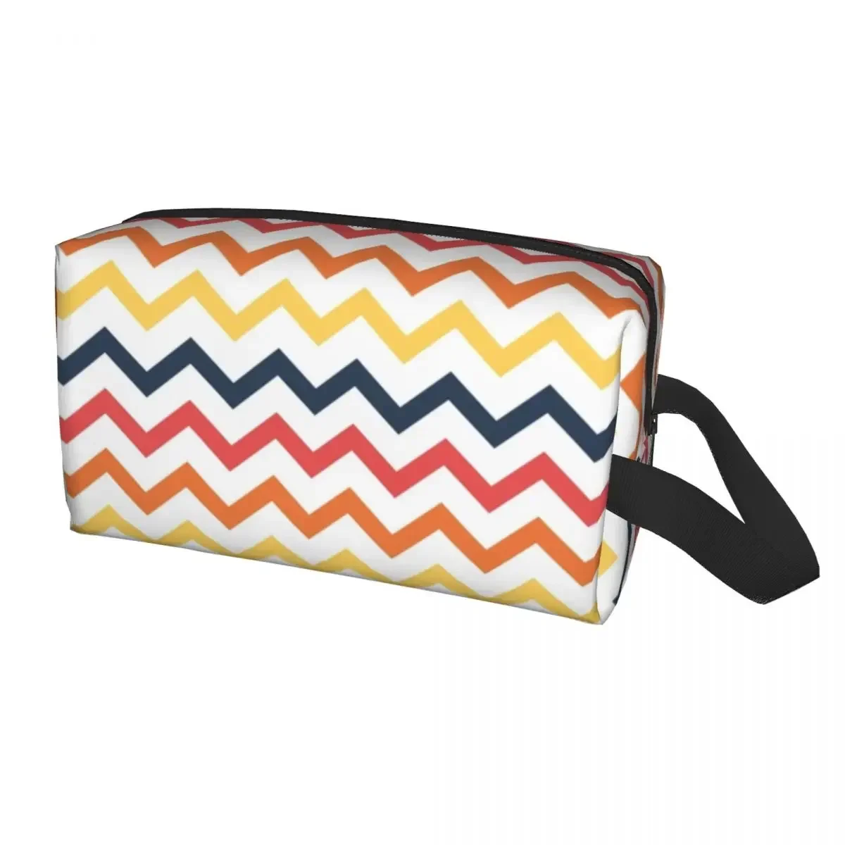 

Зигзагообразные полосы, Повторяющиеся декоративные линии, дорожная косметичка для зигзага, косметика, органайзер для туалетных принадлежностей, женский косметический набор для хранения