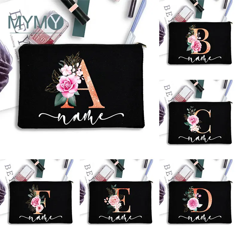 

Custom Name Makeup Bag Women Cosmetic Bags Travel Toiletries Organizer Female Storage Make Up Case Purse Wedding Bridesmaid Gift