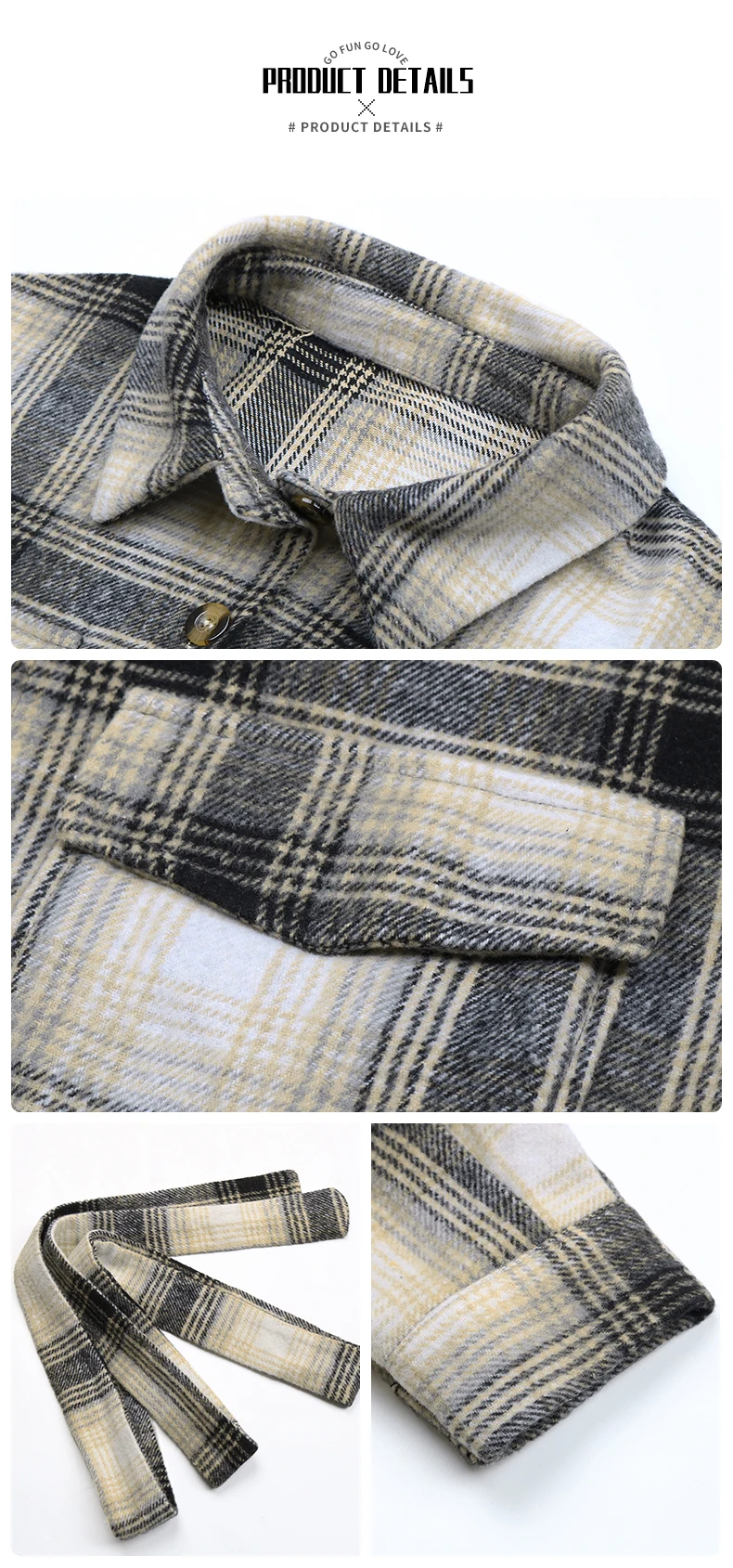 JIM & NORA Women Thick Plaid Shirts Winter Warm Blouses Tops New Casual Lapel Collar Shirt Jacket Female Clothes Coat Outwear