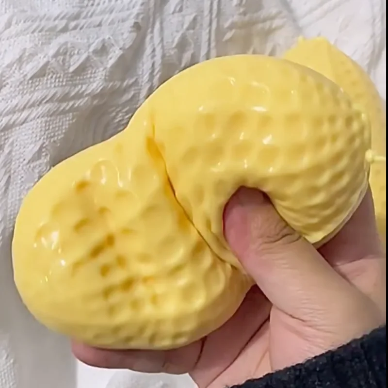 Peanut Stress Ball Crunchy Squeeze Ball Decor Buttery Soft Squishy Fidget Ornament ASMR Sensory Anti Stress Ball