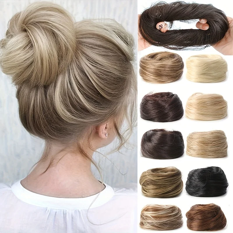 Synthetic wigs, donuts, curly wigs, hair bags, pans, hair balls, head wig curls, simple to wear for daily travel