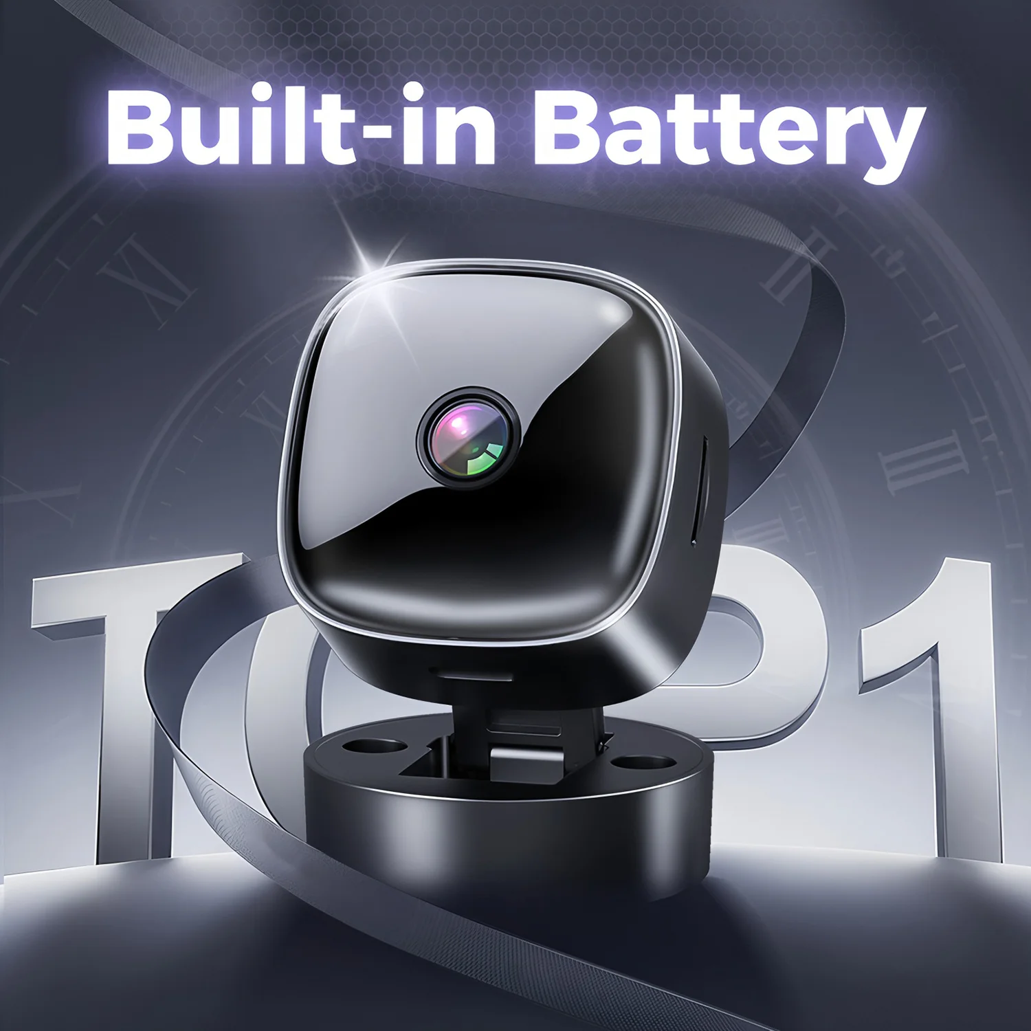 New Security Monitoring High Definition 4K 360° Rotating WiFi Mini Camera No Need for Plug in Night Vision Smart Home Monitoring 2