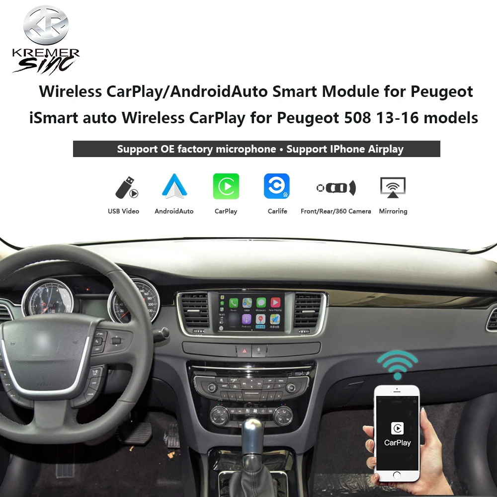 Apple Carplay For Peugeot 208 Smeg3.0 Wireless Android Front And Rear  Camera Interface Airplay Screen Mirroring Receiver - Car Ai Box - AliExpress