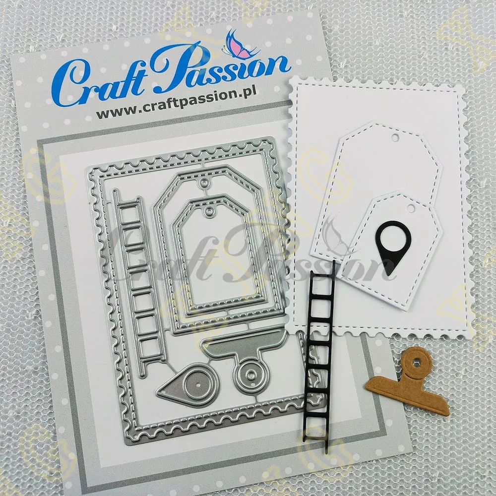 

Postage Stamp Frame with Extras Cutting Dies Craft Embossing Make Paper Greeting Card Making Template DIY Handmade 2024 New