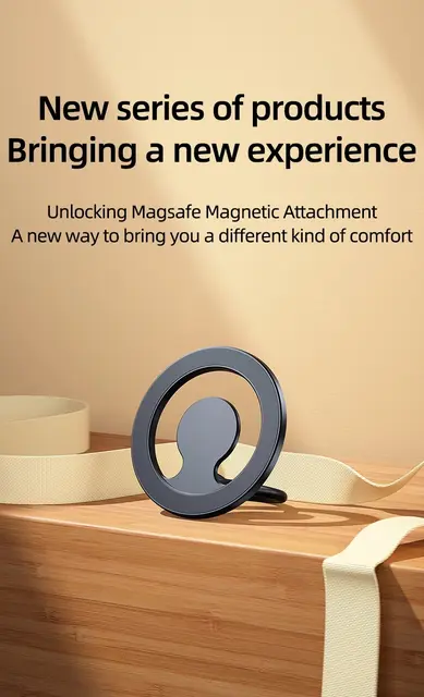 Supporto Magnetico Per IPhone Con Anello E Cinturino - Compatibile MagSafe, 360° Rotazione, Alba Dorata - Foto 1