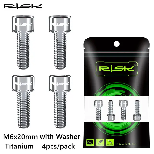 8 Pcs M6x5.5 Universal Bicycle Bolt Brake Screw Washer Bolts