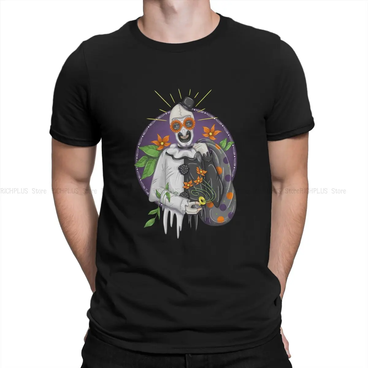 

Terrifier Horror Films Newest TShirt for Men Graphic Round Collar T Shirt Hip Hop Gift Clothes OutdoorWear