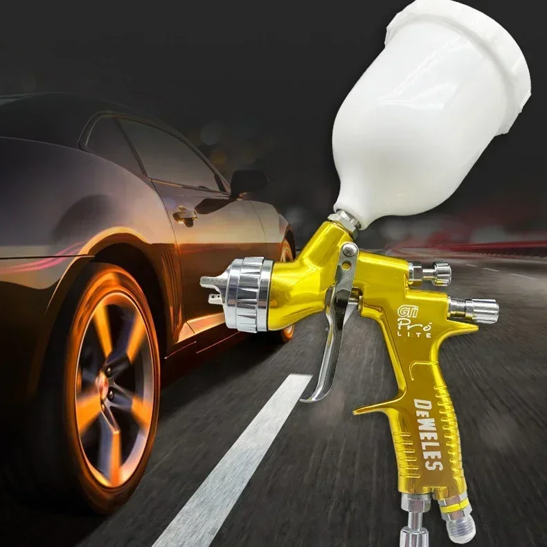 

NEW Paint Spray Gun Gravity Spray Gun 1.3mm With 600CC Paint Tank For Painting Car Aerograph Repair Spray Gun Air Tools