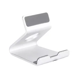 Sleek Anti - Drop Metal Desktop Phone and Tablet Stand (Silver)