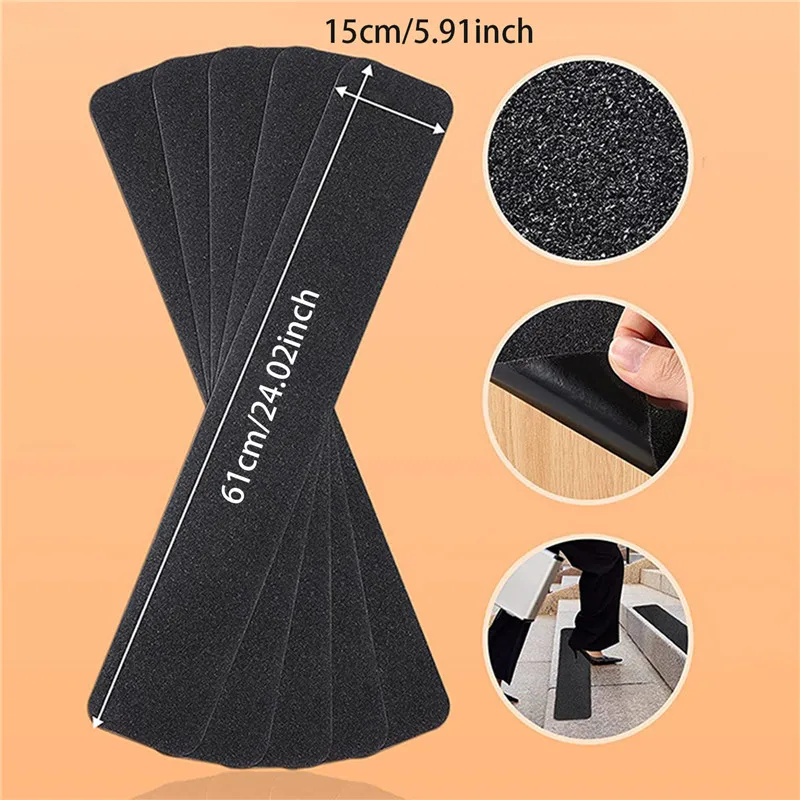 Anti Slip Floor Tape 10pcs Non-Slip Outdoor Stair Treads Non-Skid Heavy Duty Traction Adhesive Step Stripes for Staircase Skateborad and Deck