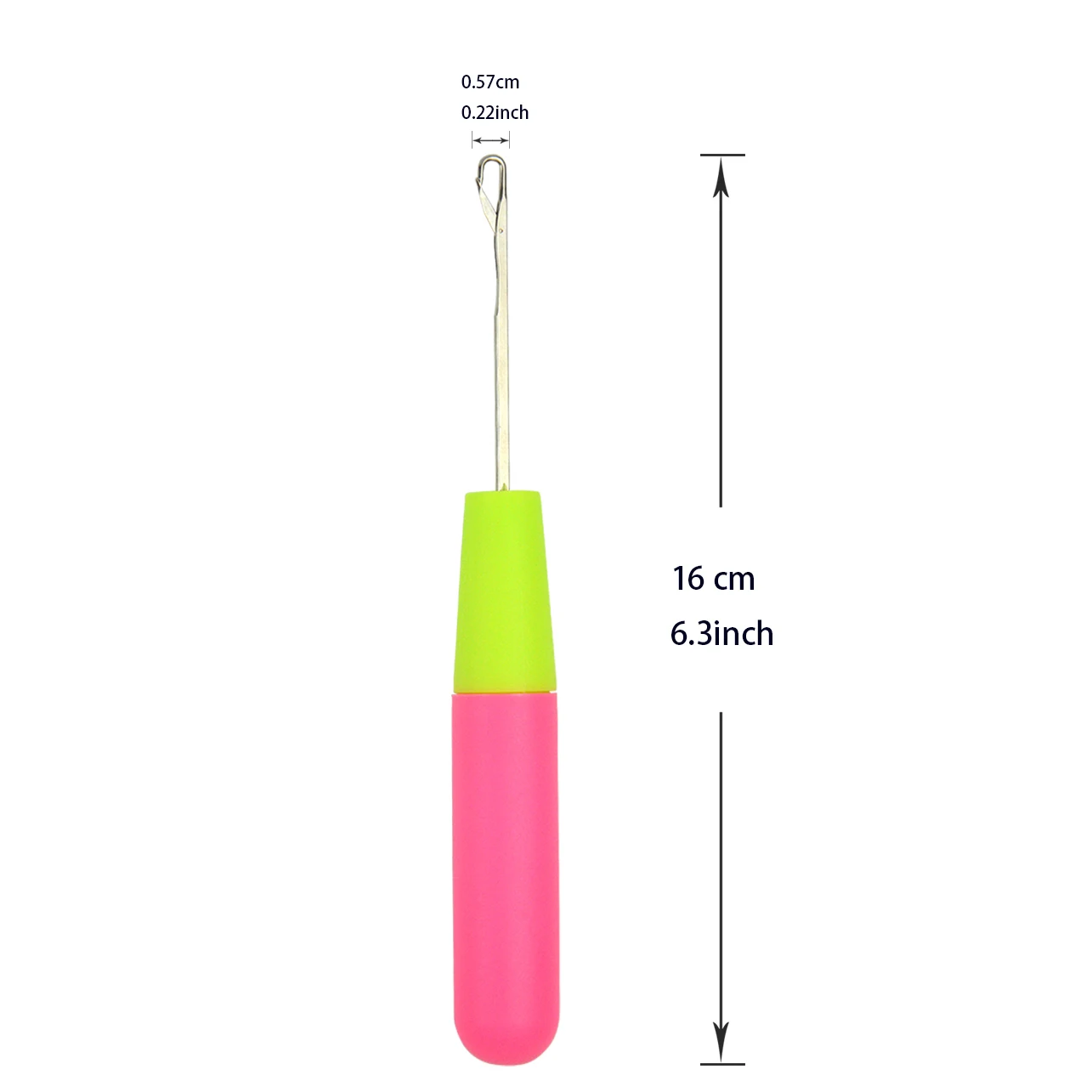 1 Pc 0.57cm/0.38cm Dreadlock Knitting Hook Crochet Hook Plastic Crochet Hook Needle Hair Weaving Crochet Needle Hook