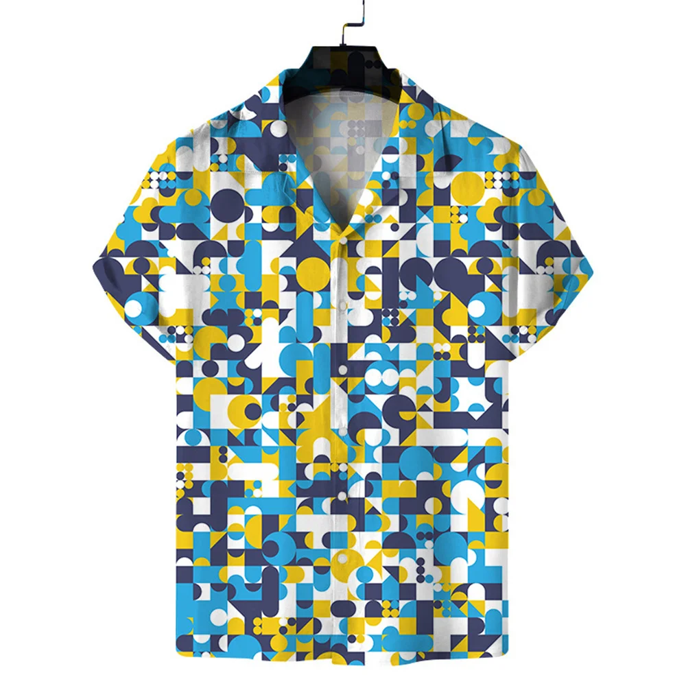 thumbnail image 1 of Camisa hawaiana de manga corta con estampado floral para hombre, camisas de solapa con estampado 3D de verano, camisas Y2k con botones, blusas de playa de gran tamaño, 1 of 5